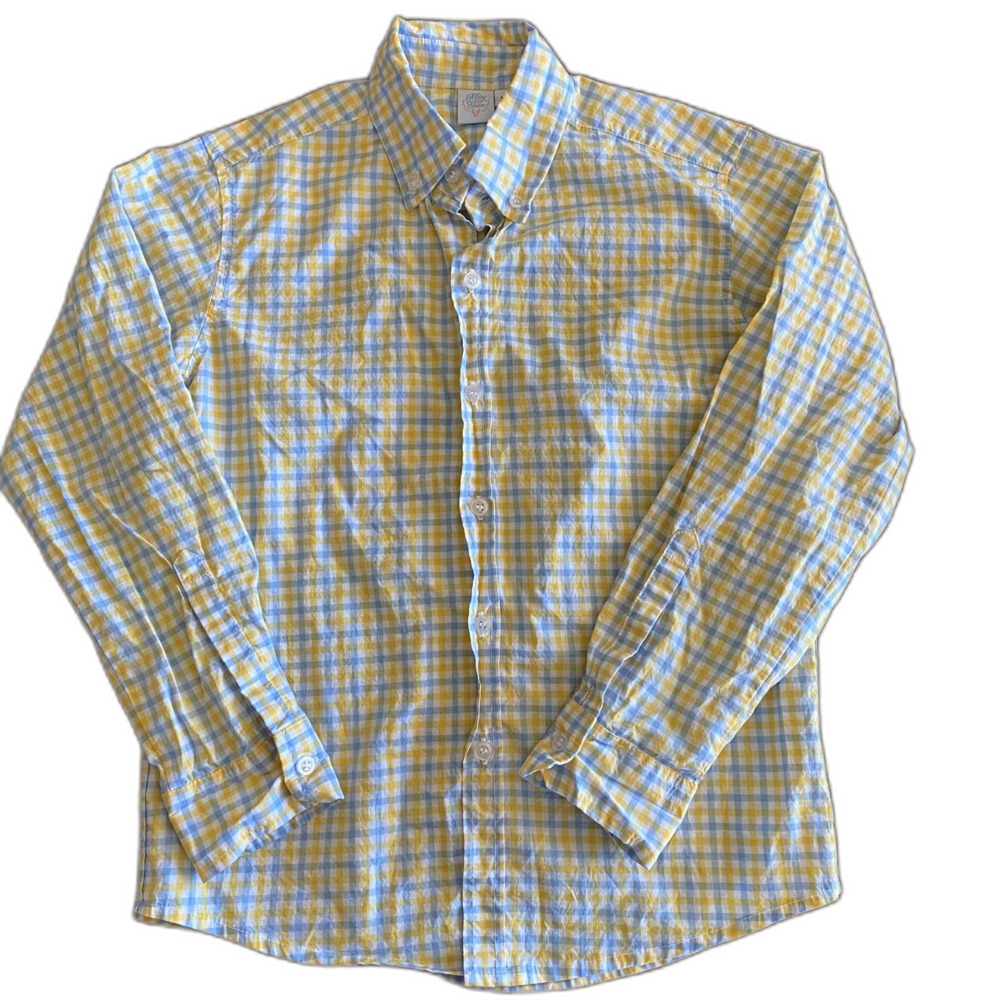 Mary & Grace Yellow & Blue Gingham Dress Shirt Boys' 10